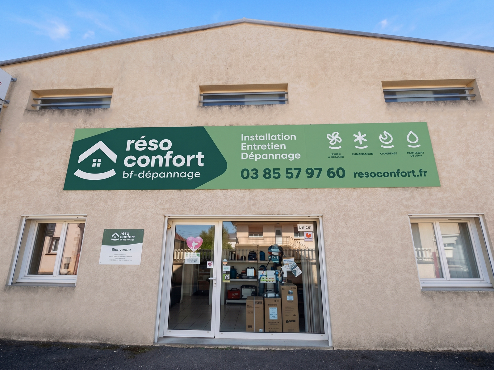 Façade de l'agence Résoconfort Bf-dépannage de Saint-Vallier