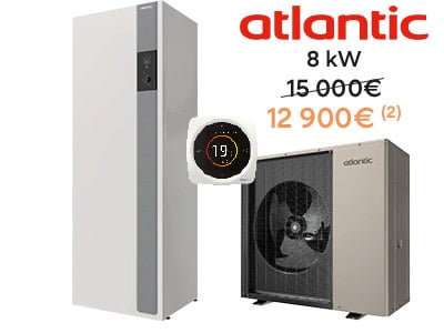 Pompe à chaleur Atlantic 8 kW avec prix promotionnel.